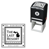 ミシガンマップレイクハウス差出人住所スクエア セルフインキングスタンプ (インサイチュ)