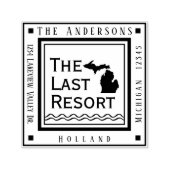 ミシガンマップレイクハウス差出人住所スクエア セルフインキングスタンプ (デザイン)