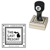 ミシガンマップレイクハウス差出人住所スクエア ラバースタンプ (押印)