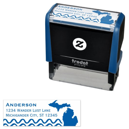 ミシガンマップ差出人住所ガーランドスターセルフインキ セルフインキングスタンプ (インサイチュ)