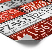 ミシガンライセンスプレートフラッグアートプリント2 ポスター (角)