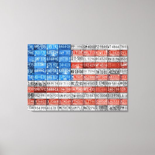 ミシガンライセンスプレート米国国旗キャンバスプリント キャンバスプリント (正面)