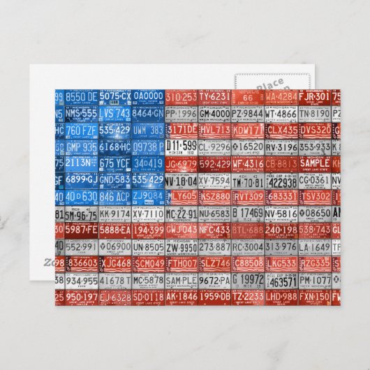 ミシガンライセンスプレート米国葉書の国旗 ポストカード (正面/裏面)