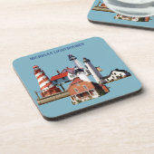 ミシガンライトハウス6個のプラスチック製コースター コースター (左側)