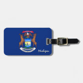 ミシガンラゲッジタグ、愛国的ミシガン州旗 ラゲッジタグ (正面横)