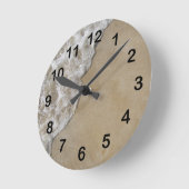 ミシガンレイクウェーブオンビーチ ラウンド壁時計 (傾斜)