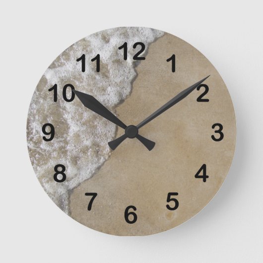 ミシガンレイクウェーブオンビーチ ラウンド壁時計 (正面)