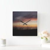 ミシガンレイクサンセットアクリルウォールクロック スクエア壁時計 (ホーム)