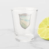 ミシガンレイクトラベルアートヴィンテージ ショットグラス (裏面)