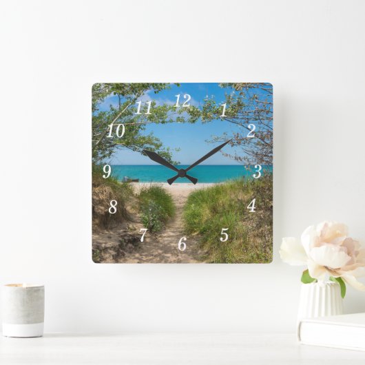 ミシガンレイクトランクイリティウォールクロック スクエア壁時計 (ホーム)