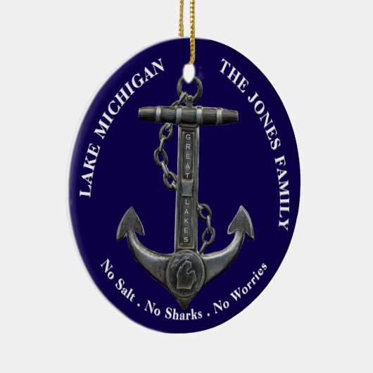 ミシガンレイク愛国的動揺していかり航海の セラミックオーナメント (右)