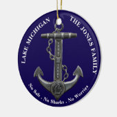 ミシガンレイク愛国的動揺していかり航海の セラミックオーナメント (左)