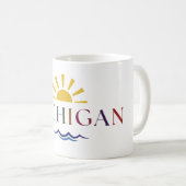 ミシガンレインボー文字コーヒーマグ コーヒーマグカップ (正面右)