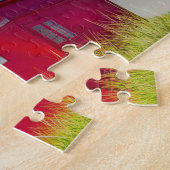 ミシガンレッドライトハウスと虹 ジグソーパズル (側面)