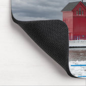 ミシガンレッドライトハウスin冬 マウスパッド (コーナー)