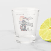 ミシガンレトロシルエットのカスタマイズ ショットグラス (裏面)