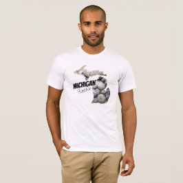 ミシガンロックことわざシルエットペトスキーストーンズ Tシャツ