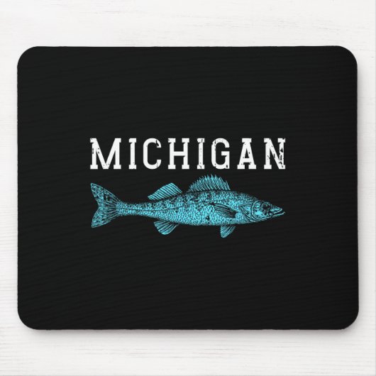 ミシガンワレー魚釣りフィッシャーマンアングラーミッドウェスト マウスパッド (正面)