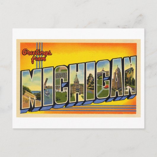 ミシガンヴィンテージの挨拶 ポストカード (正面)