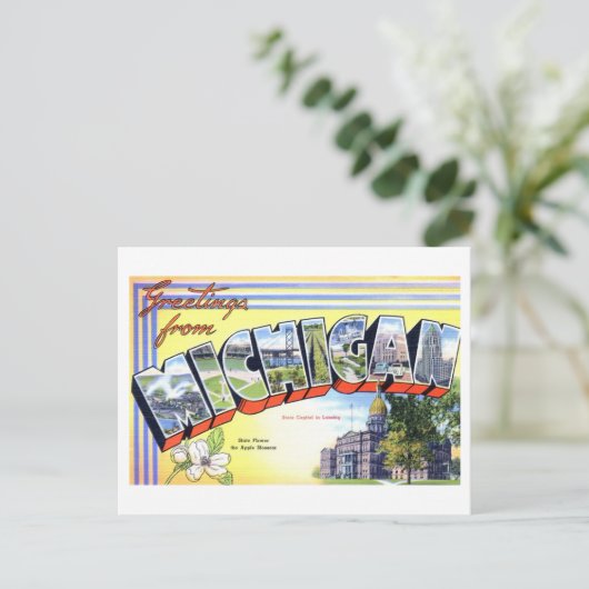 ミシガンヴィンテージの挨拶 ポストカード (スタンド正面)