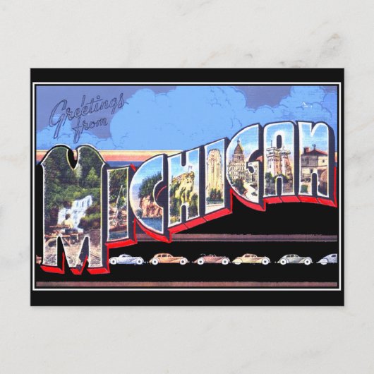 ミシガンヴィンテージはがき ポストカード (正面)