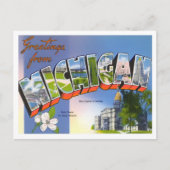 ミシガンヴィンテージビッグ文字はがき ポストカード (正面)