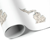 ミシガンヴィンテージ写真の地図 ラッピングペーパー (ロールコーナー)