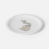 ミシガンヴィンテージ写真マップ紙パーティープレート ペーパープレート (アングル)