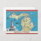 ミシガンヴィンテージ灯台 ポストカード (正面/裏面)