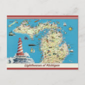 ミシガンヴィンテージ灯台 ポストカード (正面)