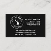 ミシガン公証人公共サービス 名刺 (正面)