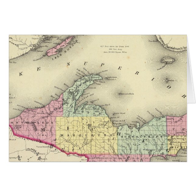 ミシガン北部とスペリオル湖 (正面横)