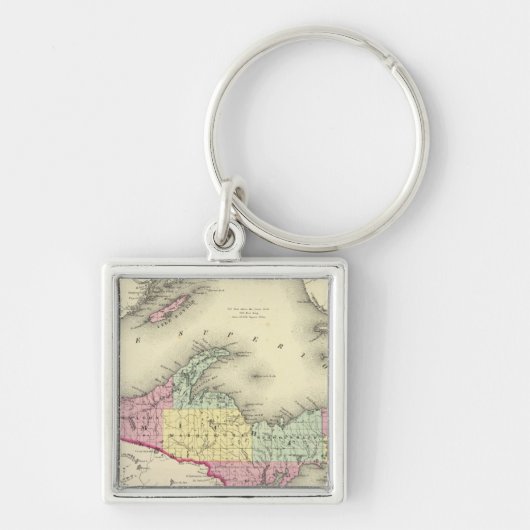 ミシガン北部とスペリオル湖 キーホルダー (正面)