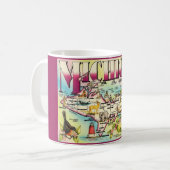 ミシガン半島の上部地図マグカップ コーヒーマグカップ (正面左)