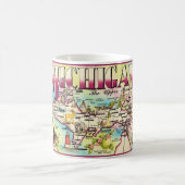 ミシガン半島の上部地図マグカップ コーヒーマグカップ (中央)