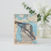 ミシガン地図アート ポストカード (スタンド正面)