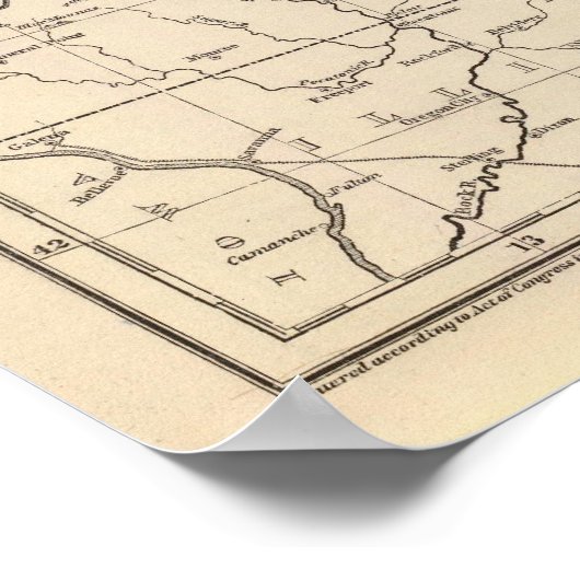 ミシガン地図 ポスター (角)