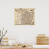 ミシガン地図 ポスター (キッチン)