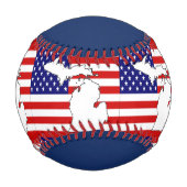 ミシガン地図 野球ボール (正面)