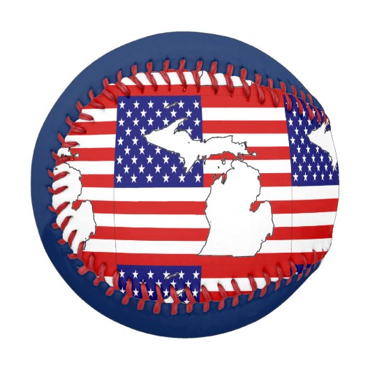 ミシガン地図 野球ボール (正面左)