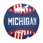 ミシガン地図 野球ボール (裏面)