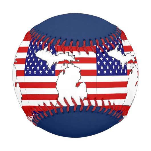 ミシガン地図 野球ボール (正面)