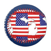 ミシガン地図 野球ボール (正面左)