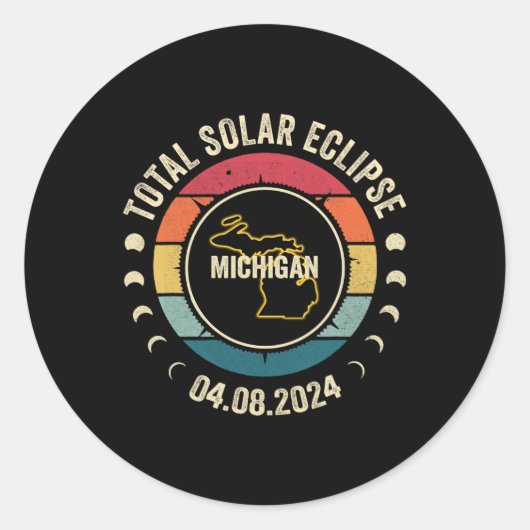 ミシガン太陽のトータルEclipse 2024アメリカのトータリット ラウンドシール (正面)