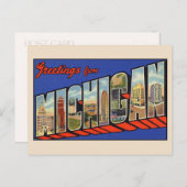 ミシガン州からの大きな文字のポストカード ポストカード (正面/裏面)