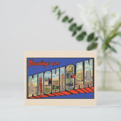 ミシガン州からの大きな文字のポストカード ポストカード (スタンド正面)