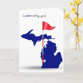 ミシガン州とゴルフボール カード (黄色い花)