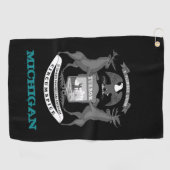 ミシガン州とミシガン州の紋章 ゴルフタオル (横)