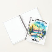 ミシガン州に焦点を当てた水彩地図 ノートブック (内部)