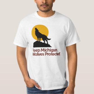 ミシガン州のオオカミによって保護されるTシャツを保って下さい Tシャツ